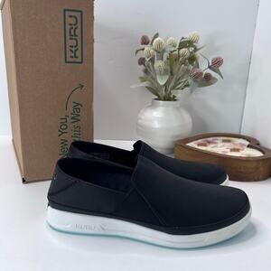 Kuru ROAM Atla Canvas Slip On Sneaker Jet Black Women 9.5M NWB Plantar Fasciitis